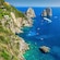 An aerial view of the coast of Capri
